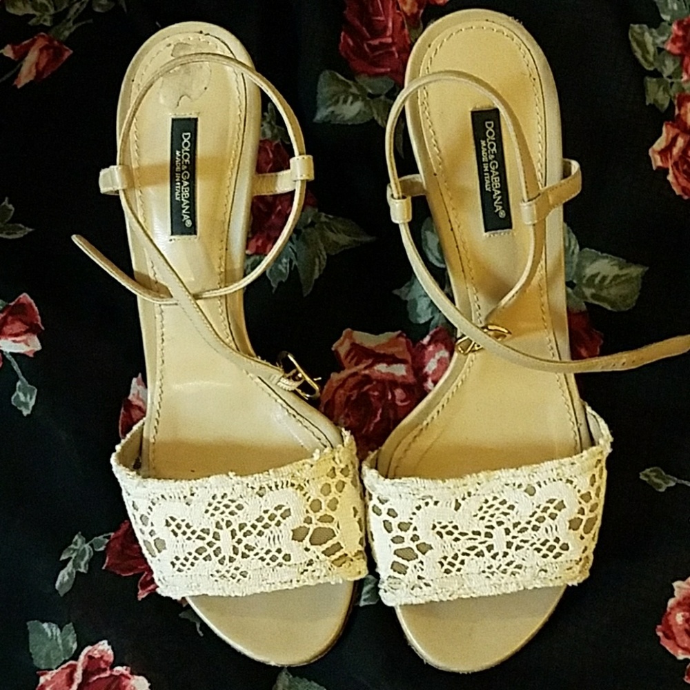 Lace open toe shoes👠